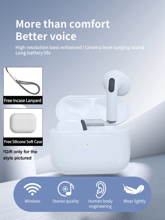 Airs Pod Wireless In-Ear Headphones For Iphone with 3 Mic/Spatial Voice/Shared Audio/Charging Case/BT5.3 In-Ear Hi-fi Stereo